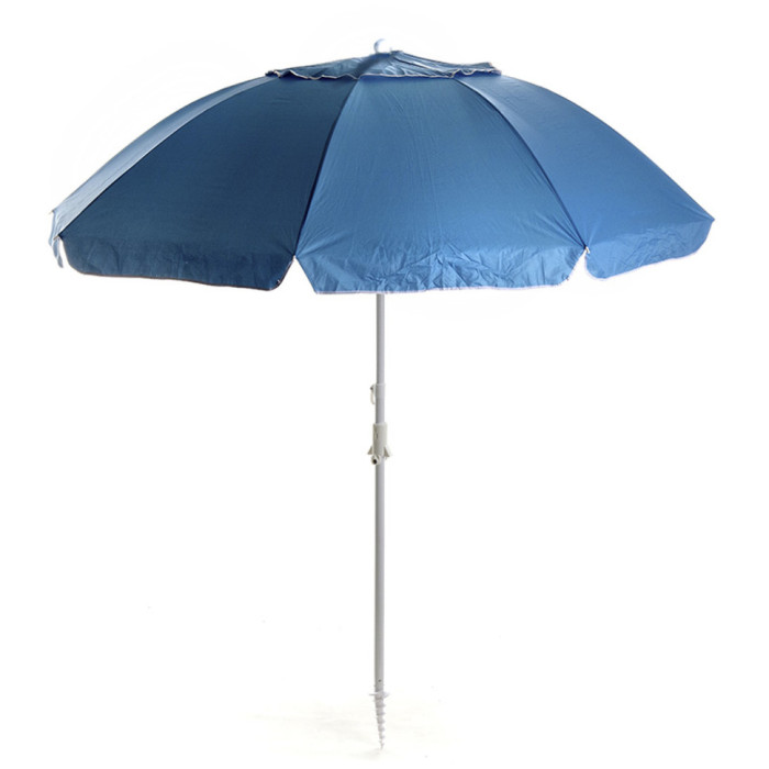Зонтик пляжный СИЛА с наклоном 2,2м и клапаном усиленный с винтом (28/32) голубой (поврежденная упаковка)  