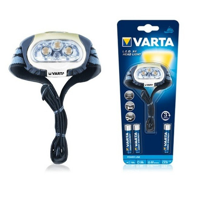Налобный фонарь Varta LEDx4, 3AAA, 50 лм (16630101421)  