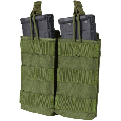 Подсумок Condor DOUBLE M4/M16 MAG для 2-х магазинов, открытый, олива
