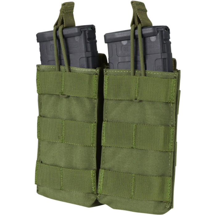 Подсумок Condor DOUBLE M4/M16 MAG для 2-х магазинов, открытый, олива 