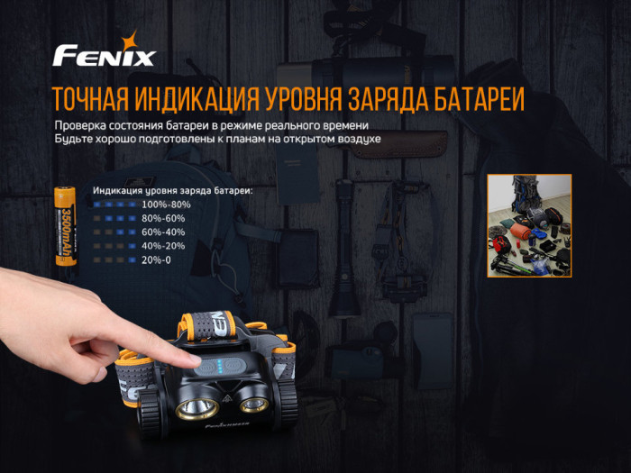 Фонарь налобный Fenix ​​HM65R (восстановленный/поврежденная упаковка)  
