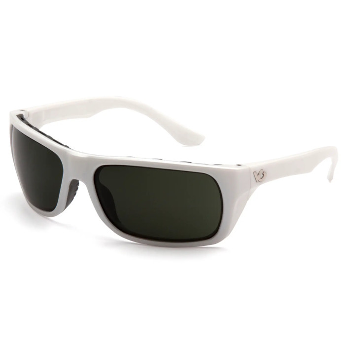 Очки защитные Venture Gear Valley White (forest gray) Anti-Fog, серо-зеленые в белой оправе  