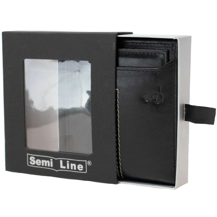 Портмоне мужское кожаное Semi Line RFID Black (P8267-0)  