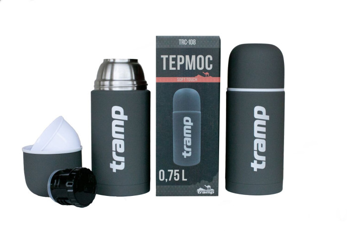 Термос Tramp Soft Touch 0,75 л серый  