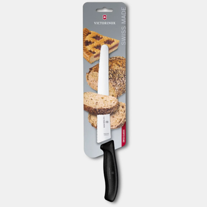Нож кондитерский Victorinox Swiss Classic 22см волн черн 6.8633.22B  