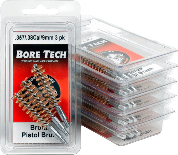 Набор бронзовых ершиков Bore Tech для пистолетов калибра 9 мм 3 шт. резьба 8/32 M. (BTBP-38-003)  
