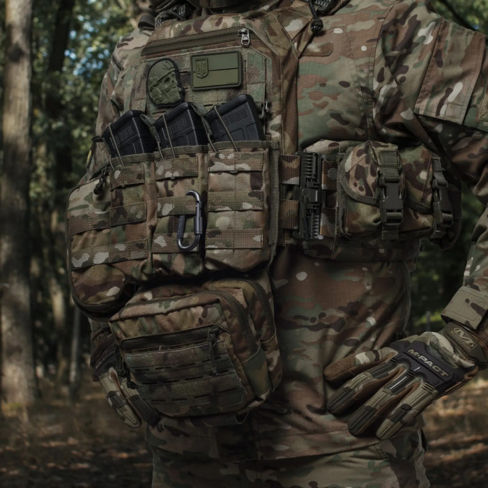 Подсумок Ukrarmor тройной под магазины АК/АR. Cordura 500D. Molle Мультикам  
