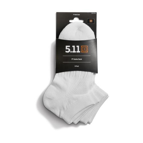 Носки тренировочные 5.11 Tactical PT Ankle Sock - 3 Pack (3 шт. в упаковке), белые, M (10035)  