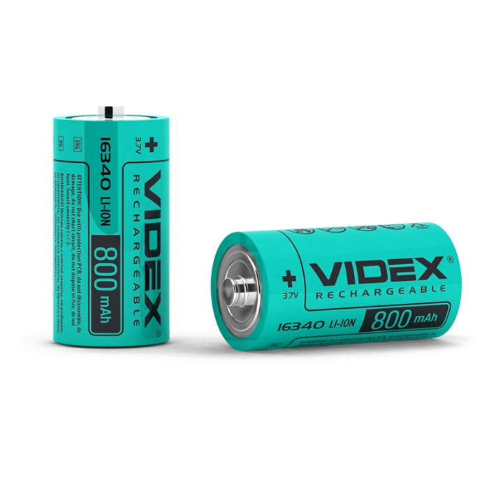 Аккумулятор Videx Li-Ion 16340 (без защиты) 800mAh 3,7V  