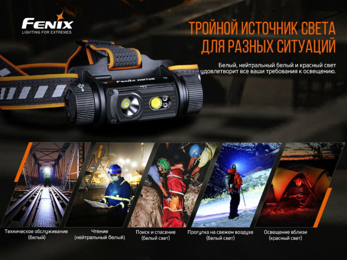 Фонарь налобный Fenix ​​HM70R (Поврежденная упаковка/перезаряженный акб)  