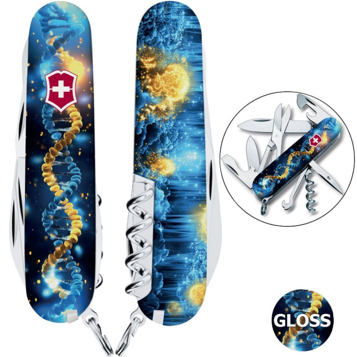 Складной нож Victorinox CLIMBER UKRAINE ДНК Украинца 1.3703.3.T3270pw  