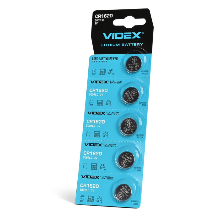 Батарейки литиевая Videx СR 1620 5pcs BLISTER CARD  