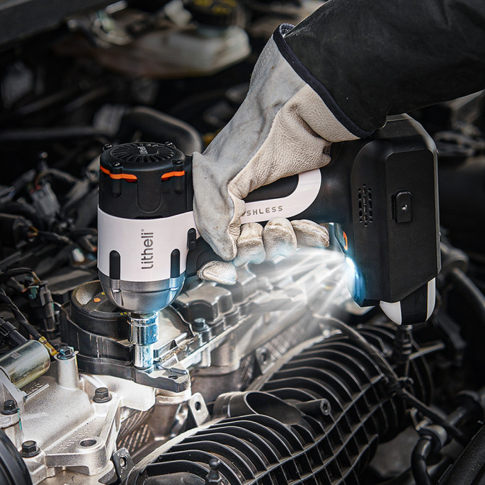 Аккумуляторный ударный гайковерт Litheli бесщеточный, питание от павербанка (УМБ Litheli Power Bank 12500 mAh, 45 W, 2А в комплекте)  