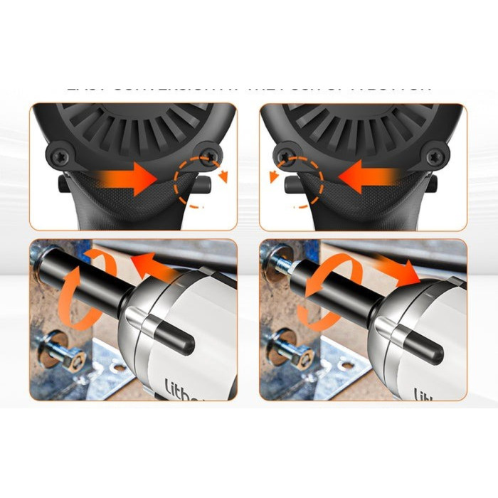 Аккумуляторный ударный гайковерт Litheli бесщеточный, питание от павербанка (УМБ Litheli Power Bank 12500 mAh, 45 W, 2А в комплекте)  