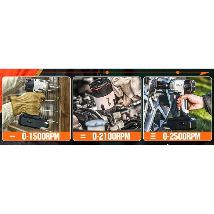 Аккумуляторный ударный гайковерт Litheli бесщеточный, питание от павербанка (УМБ Litheli Power Bank 12500 mAh, 45 W, 2А в комплекте)  