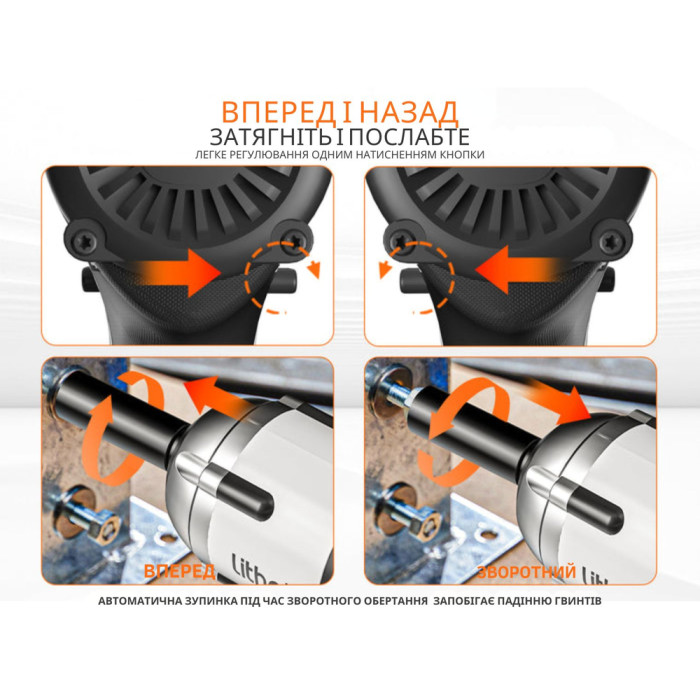 Аккумуляторный ударный гайковерт Litheli бесщеточный, питание от павербанка (УМБ Litheli Power Bank 12500 mAh, 45 W, 2А в комплекте)  