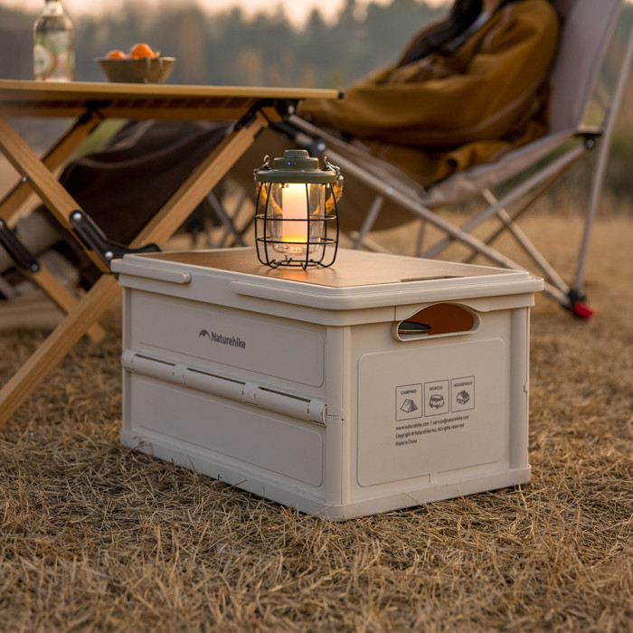 Складной контейнер для хранения с ручкой Naturehike Lingyue R CNK2550XB017, 25 л, светло-бежево-серый  
