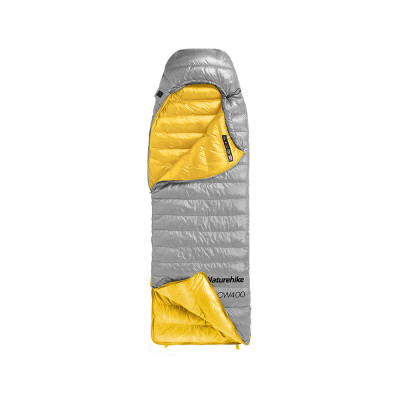 Спальник с натуральным пухом Naturehike CW400 NH18C400-D, р-р L, желто-серый (6927595794562)