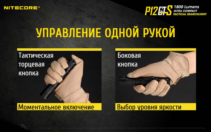 Карманный фонарь Nitecore P12GTS, 1800 люмен  