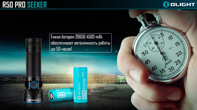 Карманный фонарь Olight R50 Pro Seeker,3200 Люмен  