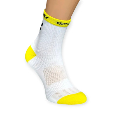 Компрессионные носки защитные летние Protector ShortDry Ultra желто-белые БЕГУ ЗА ЯЗЫК S 36-39