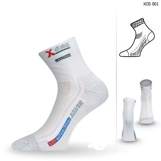 Термоноски треккинг Lasting XOS 001 - белые, S  