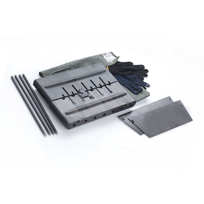 Мангал раскладной (кейс) СИЛА на 6 шампуров толщина 2 мм, с чехлом и перчатками  