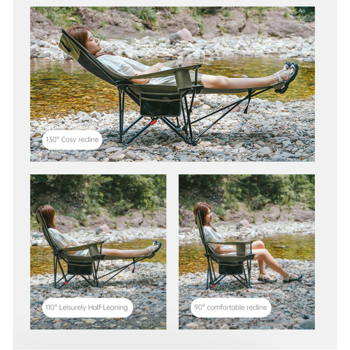 Кресло-шезлонг складной Naturehike CNK2550JJ023 Nightfall T05, сталь, хаки  