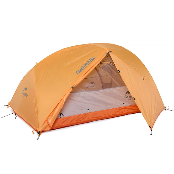 Палатка Naturehike Star-River 2 Updated NH17T012-T, 210T сверхлегкая двухместная с футпринтом, оранжевая 