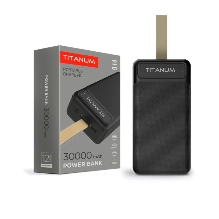 Повербанк TITANUM 914 Black 30000mAh  