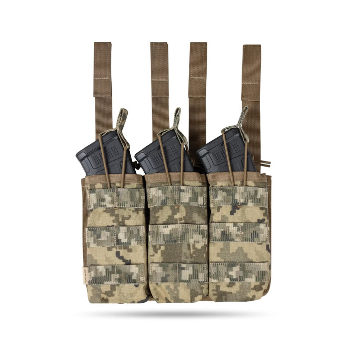 Подсумок Ukrarmor тройной под магазины АК/АR. Cordura 500D. Molle Пиксель  