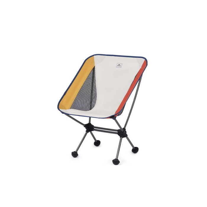 Стул складной Naturehike Moon YL08 NH20JJ027, 600D Oxford / алюминий, бело-оранжевый  