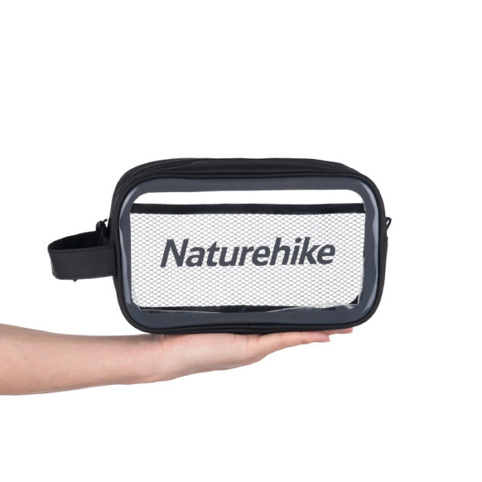 Косметичка водонепроницаемая Naturehike NH20SN007, Размер М, черный, прозрачная 