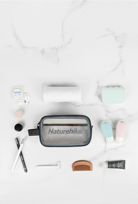 Косметичка водонепроницаемая Naturehike NH20SN007, Размер М, черный, прозрачная  