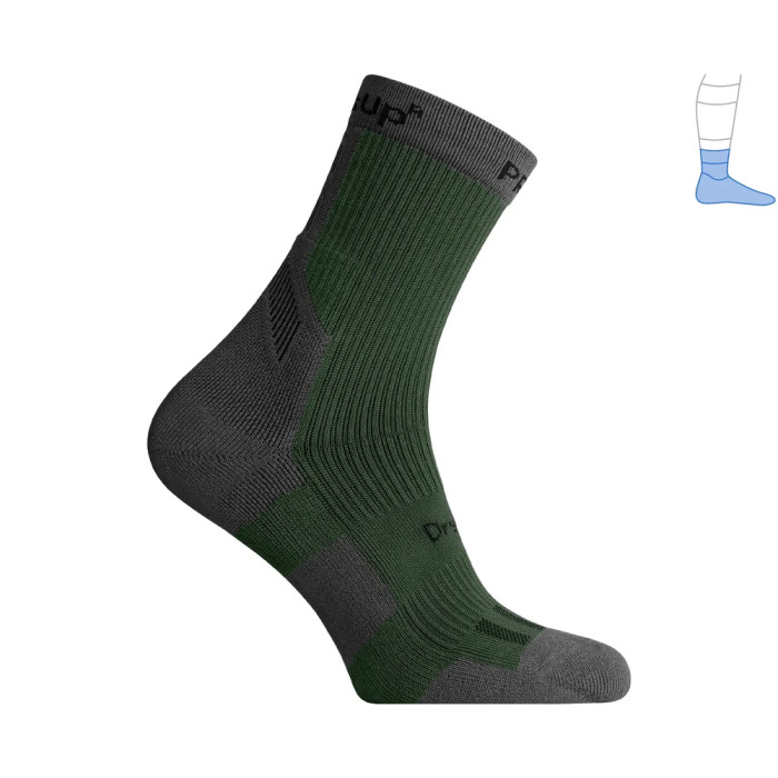 Компрессионные носки защитные демисезонные Protector MidDry+ серо-зеленые M 40-43  