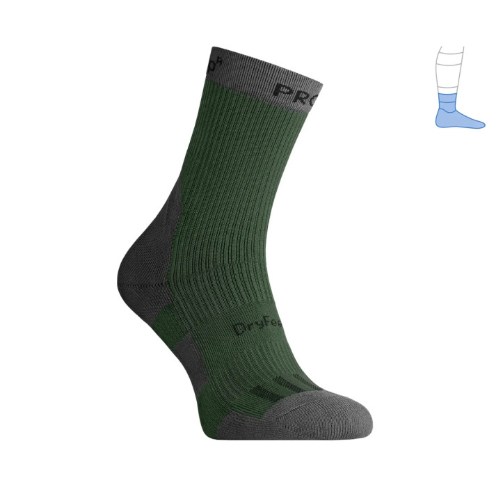 Компрессионные носки защитные демисезонные Protector MidDry+ серо-зеленые M 40-43  