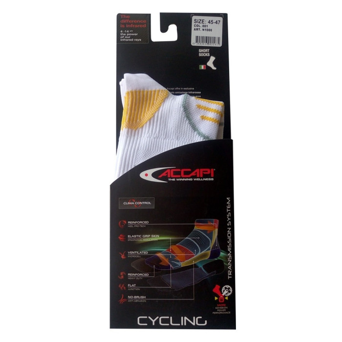 Носки велосипедные Accapi FIR Cycling 001 white р.45-47  