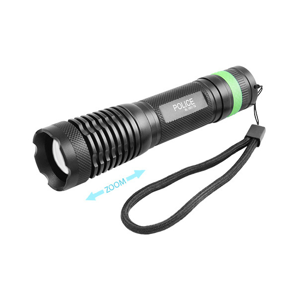 Карманный фонарь Police 12V 1837-T6,серый XML (XM-L) T6,1000 Лм, zoom, ак.18650, ЗУ 220V/12V, комплект 