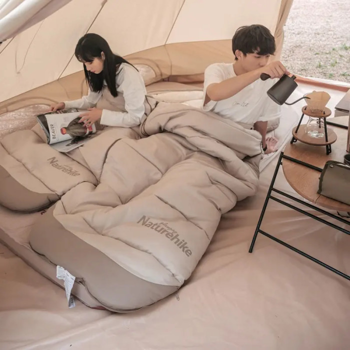 Спальный мешок с капюшоном Naturehike B400 NH21MSD11, правый, зеленый  