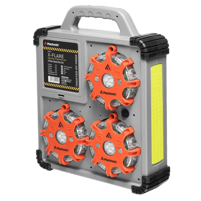 Комплект профессиональных фонарей Mactronic X-Flare (30 Lm) Red/Blue/Amber Recharg 12v/220V Magnetic (PS  
