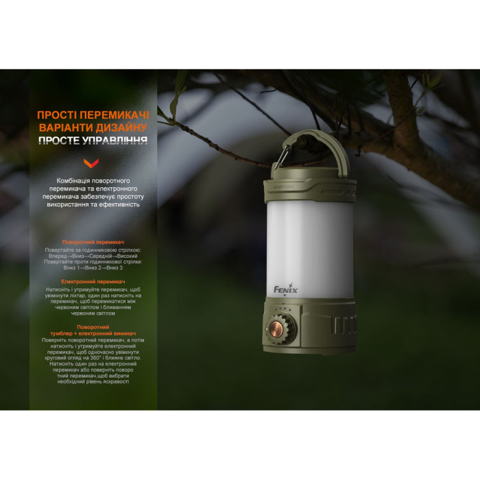 Фонарь кемпинговый Fenix CL26R Pro, серый камуфляж  