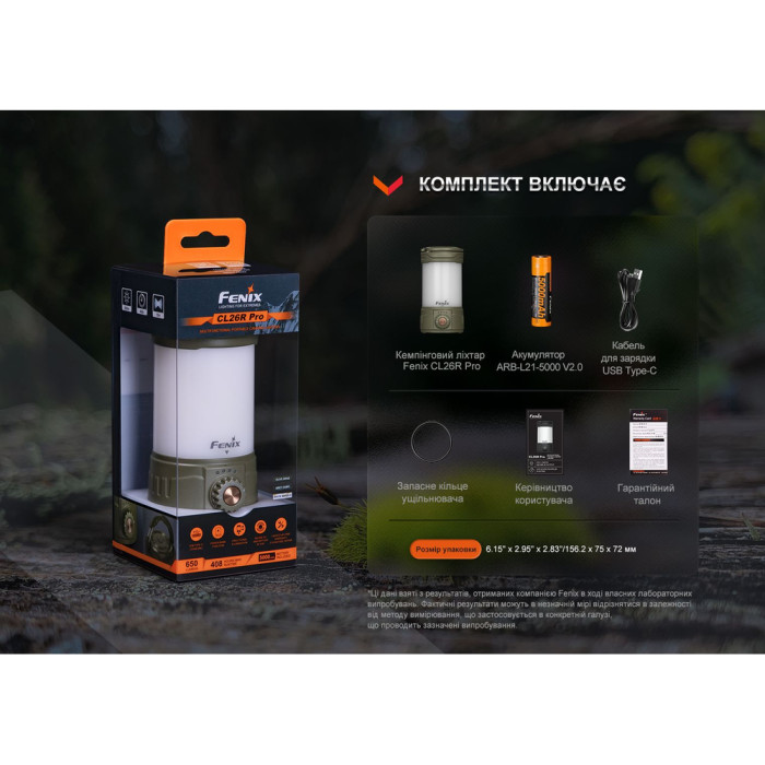 Фонарь кемпинговый Fenix CL26R Pro, серый камуфляж  