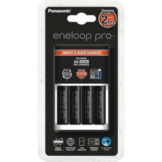 Зарядное устройство Panasonic Smart-Quick + 4 шт. Eneloop AA 2500 mAh (K-KJ55HCD40E) 