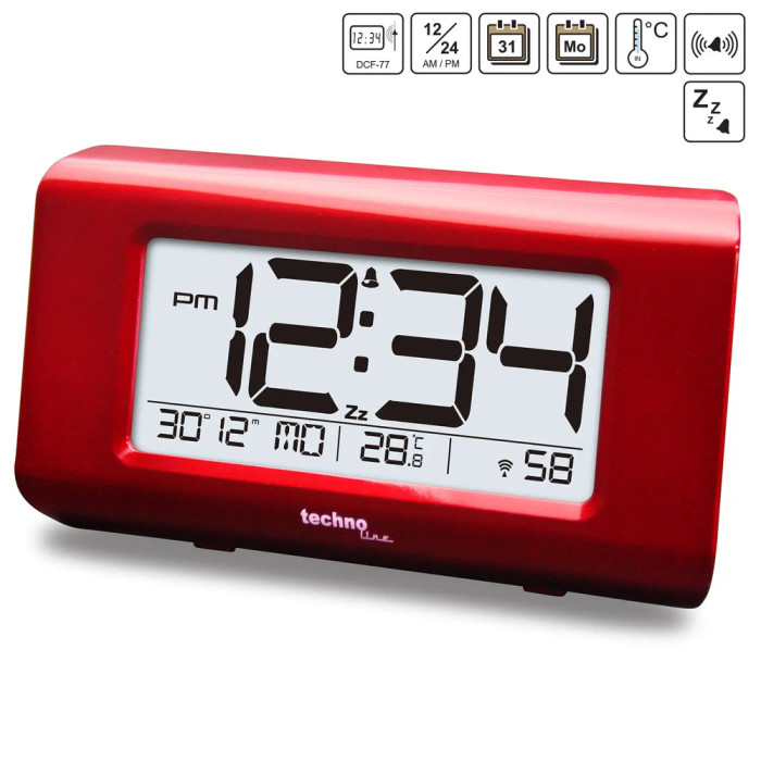 Часы настольные Technoline WT197 Red (WT197)  