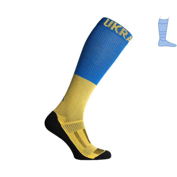 Компрессионные гольфы защитные летние Protector LongDry+ сине-желтые M 40-43  