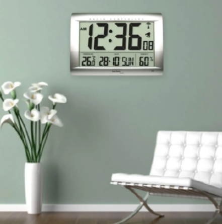 Часы настенные Technoline, серебристые,(WS8009)  