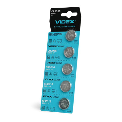 Батарейки литиевая Videx СR 2016 5pcs BLISTER CARD
