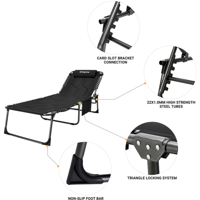 Кровать раскладная KingCamp Bavaria, black  