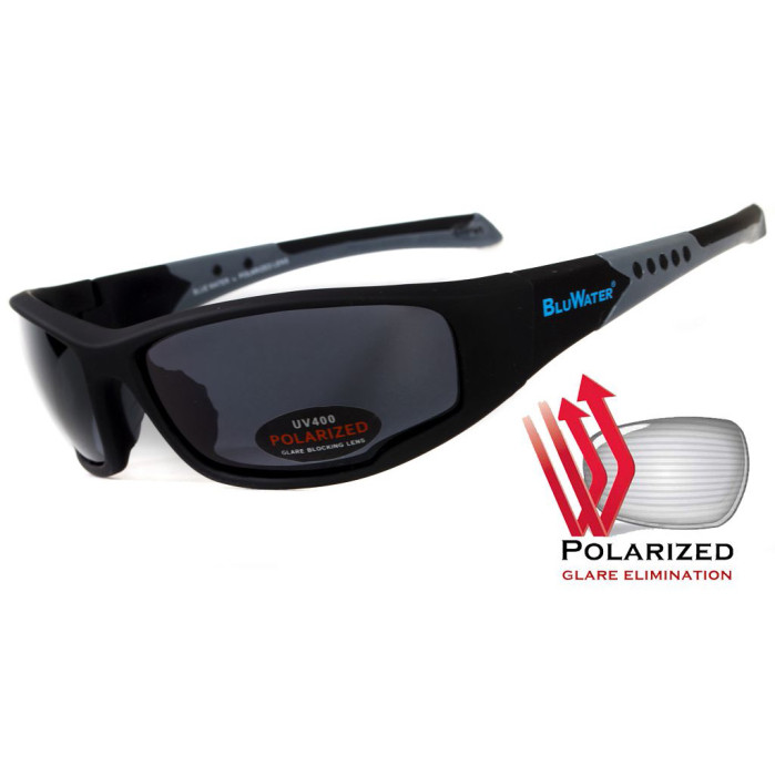 Очки BluWater Daytona-3 Polarized (gray) черные  
