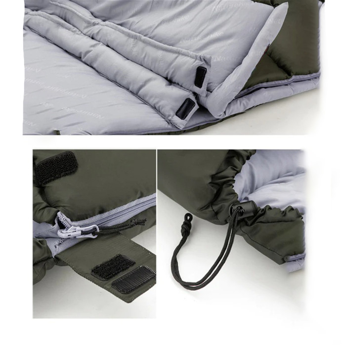 Спальник с капюшоном Naturehike U150 NH20MSD07, (11°C), правый, зеленый  